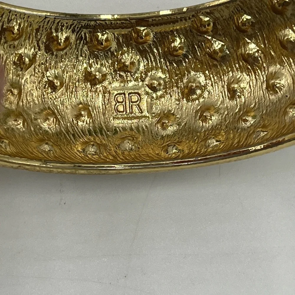 Banana Republic Cream Enamel Crystal Gold Hinge Women's Bangle‎